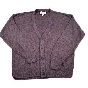 VTG 1989 McDonald's Employee Uniform Cardigan Sweater Mens XL Purple Green